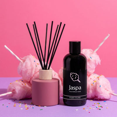 Fairy Floss Reed Diffuser Set โ Candy Pink vessel