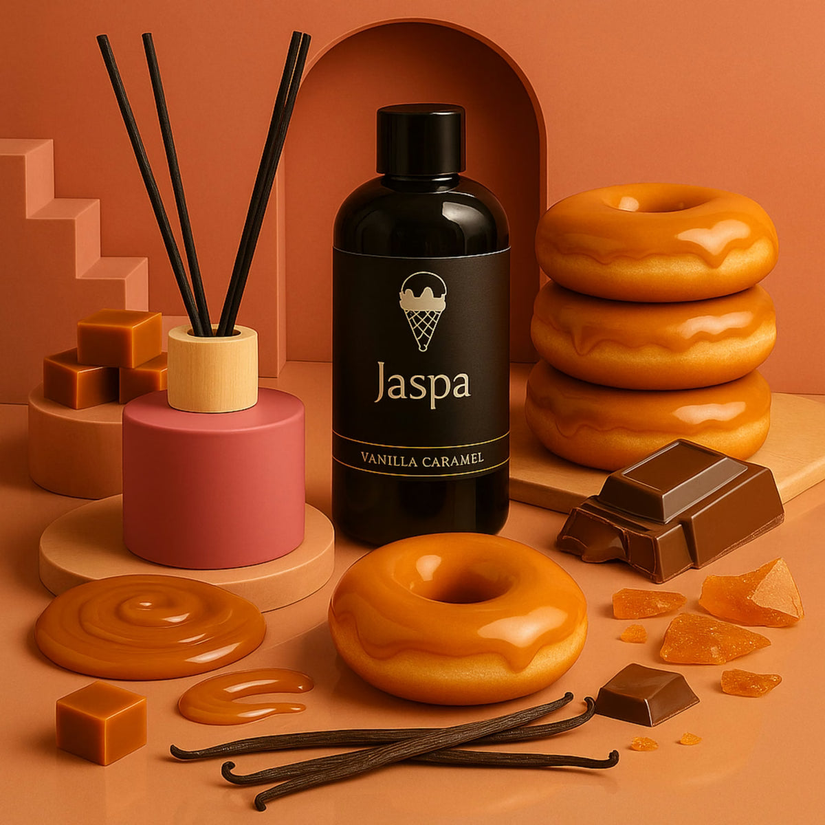 Vanilla Caramel Reed Diffuser Set