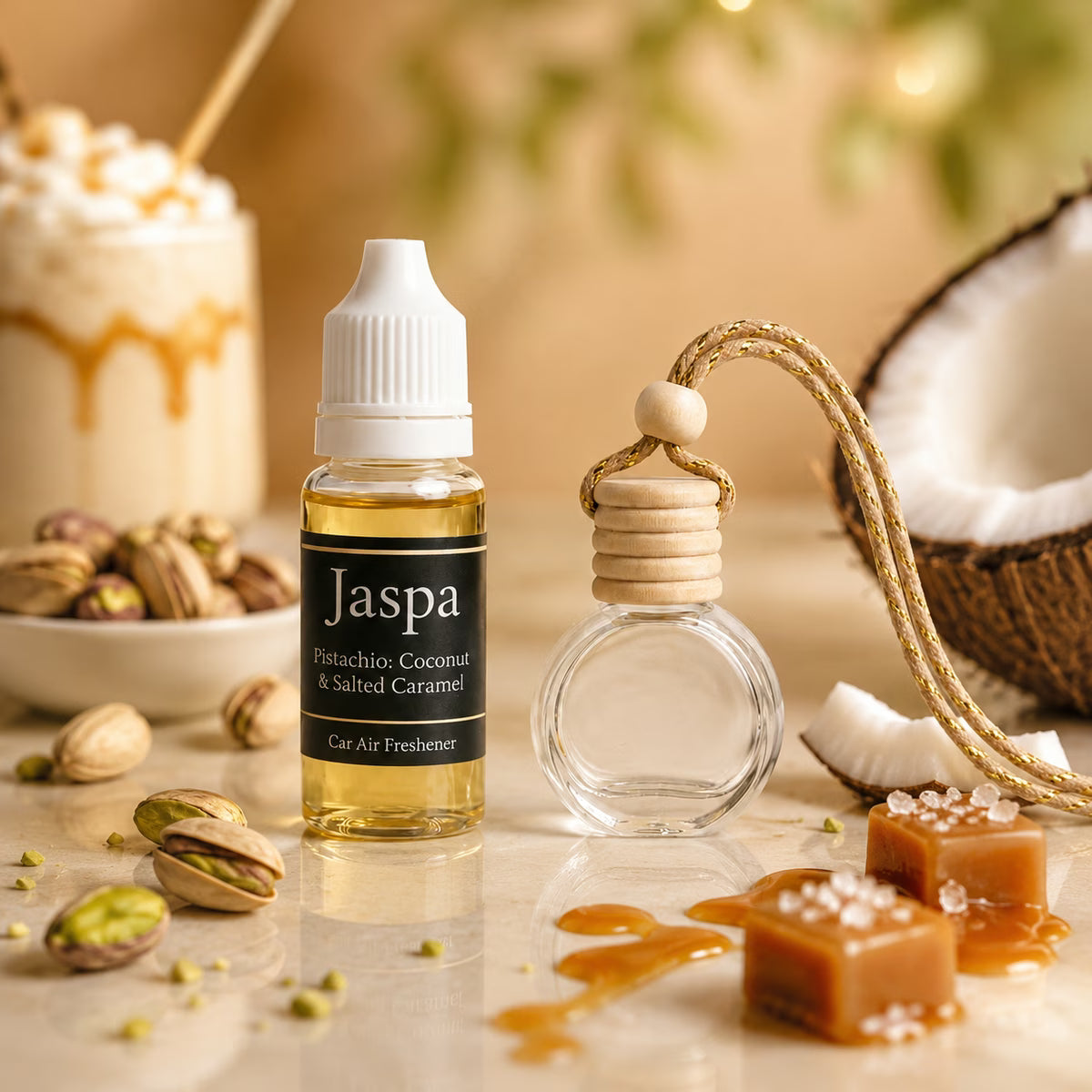Pistachio, Coconut & Salted Caramel Car Diffuser with Refill