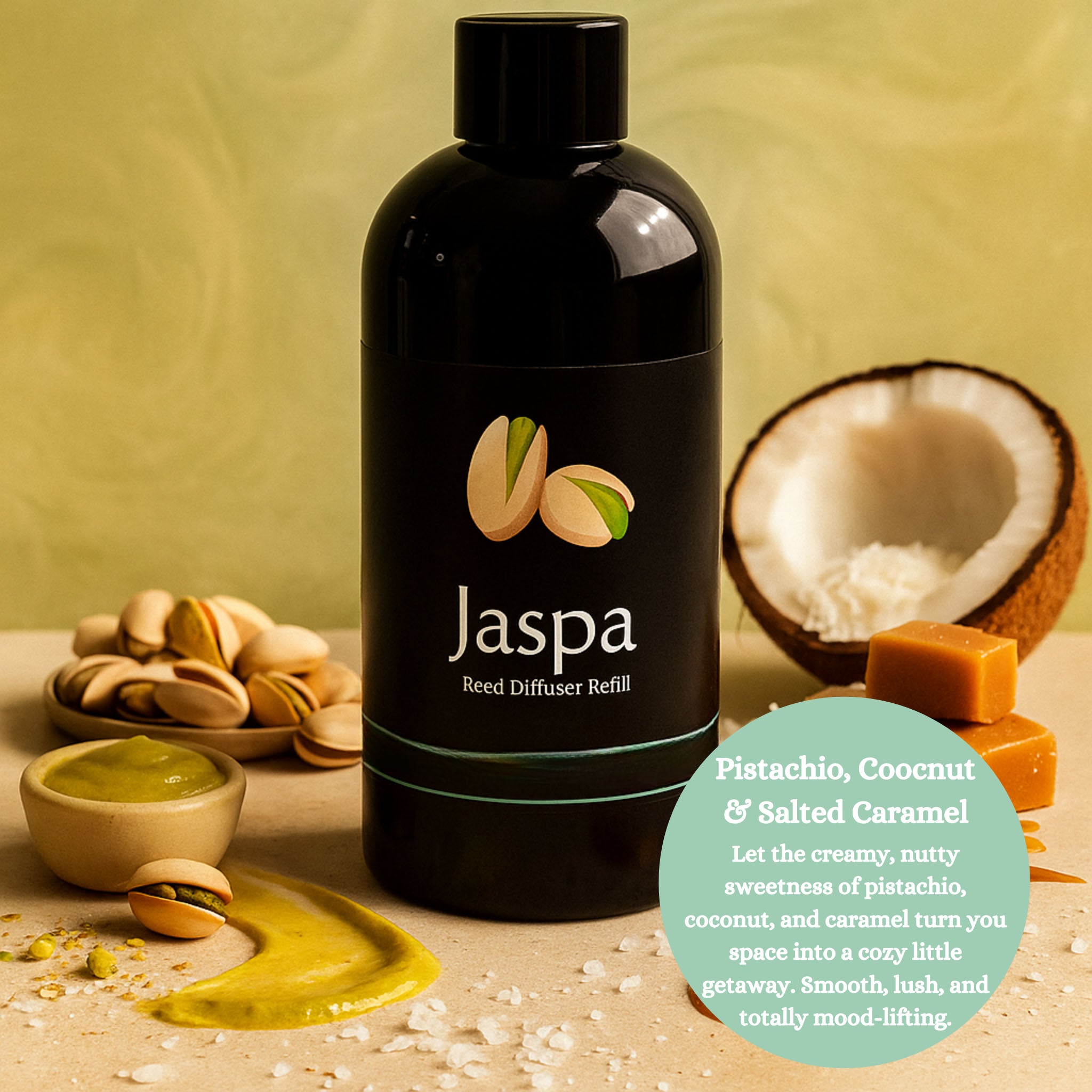 Pistachio, Coconut & Salted Caramel Reed Diffuser Set