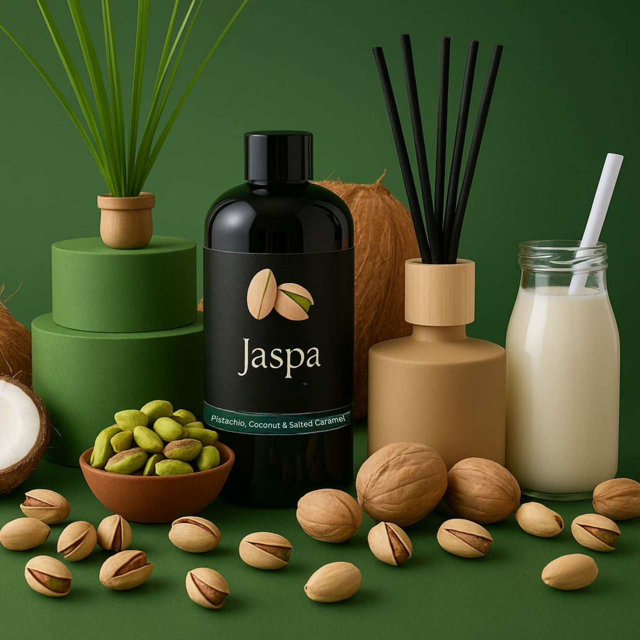 Pistachio, Coconut & Salted Caramel Reed Diffuser Set