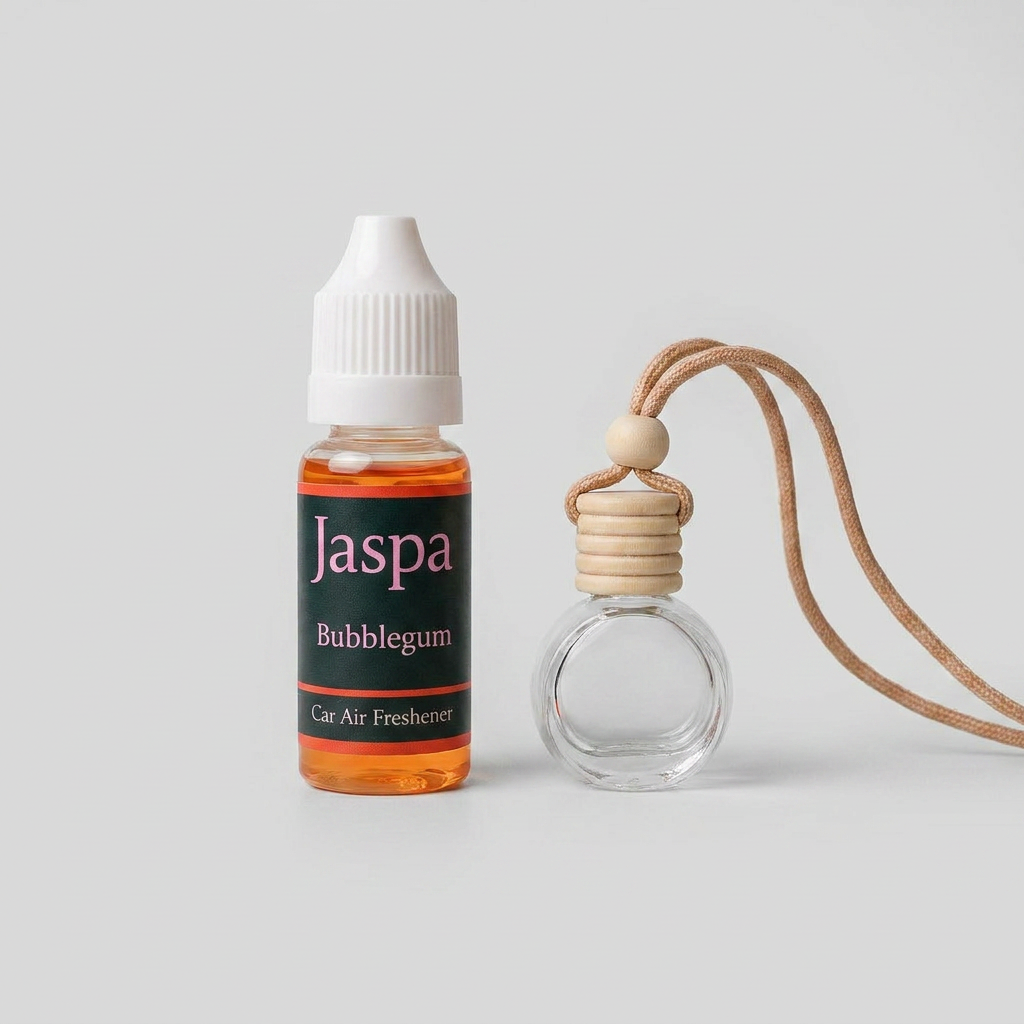 Bubblegum Car Diffuser with Refill on grey studio background