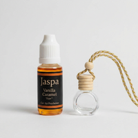 Vanilla Caramel - Tahaa Type Car Diffuser with Refill on grey studio background