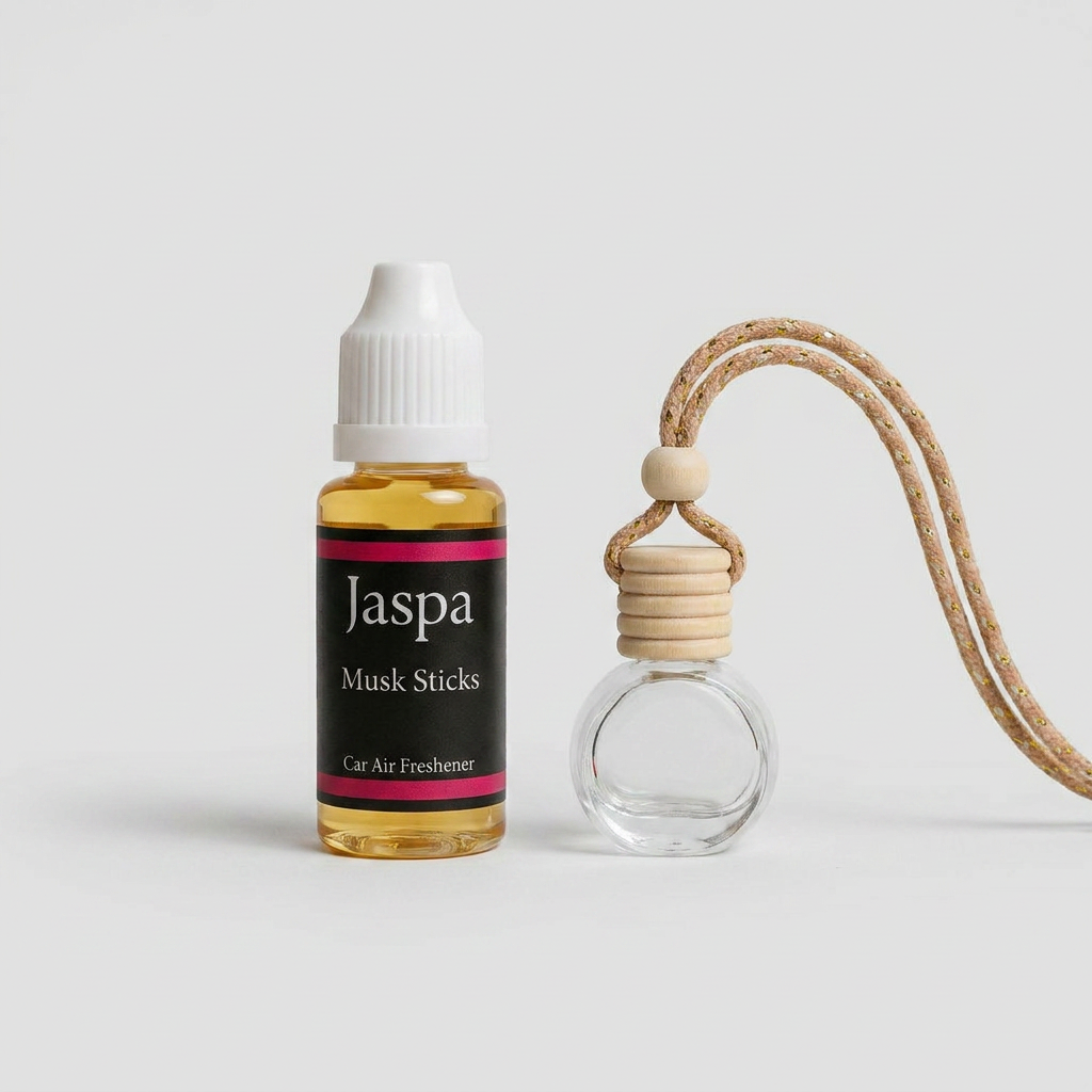 Musk Sticks Car Diffuser with Refill on grey studio background