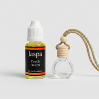 Peach Hearts Car Diffuser with Refill on grey studio background