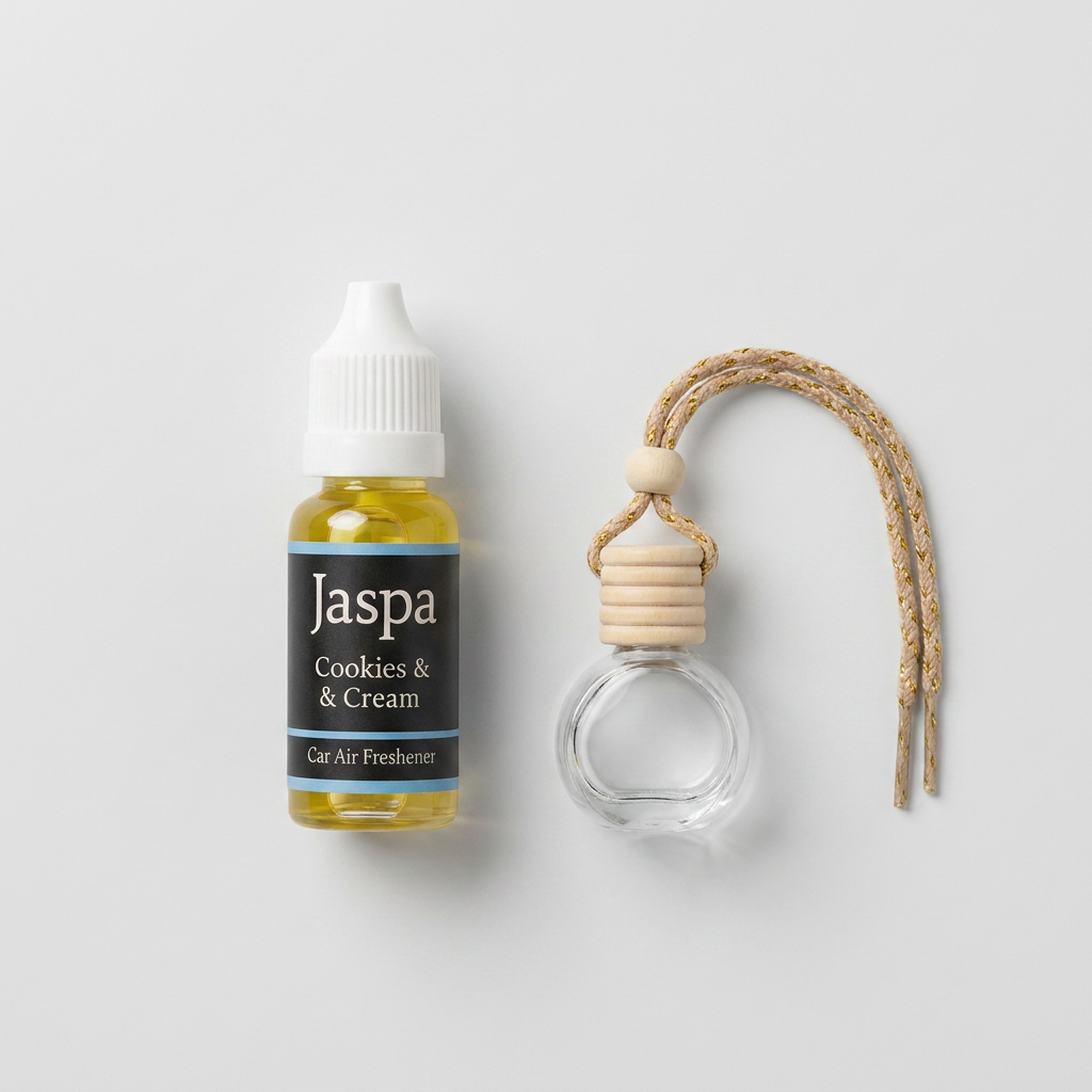Cookies & Cream Car Diffuser with Refill on grey studio background