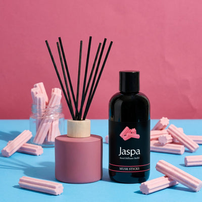 Musk Sticks Reed Diffuser Set – Candy Pink vessel