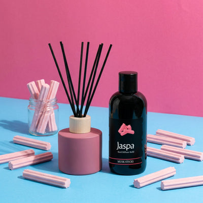 Musk Sticks Reed Diffuser Set – Candy Pink vessel
